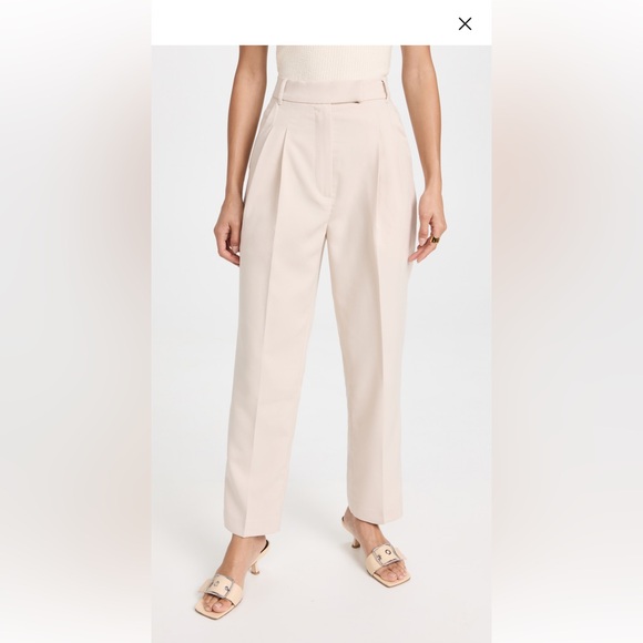 Pixie Market Jaimie pleated pants in color called SAND. - Picture 5 of 16